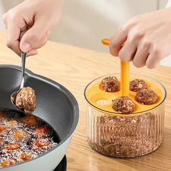 DIY Meatball Maker,Household Hand Meatball Squeezer with Container for Fish Shrimp Ball,Time-Saving Meat Baller Making Tool 1pcs белый