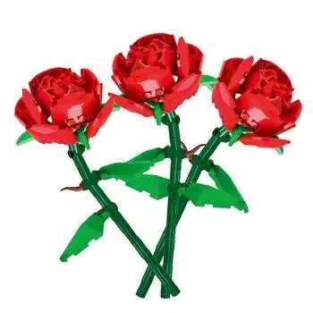 DIY микроцветочные строительные блоки, мини-кирпичи, частицы, вечная жизнь, цветы, украшение дома, сборка, игрушка-головоломка, подарок для детей withbox красный/зелёный