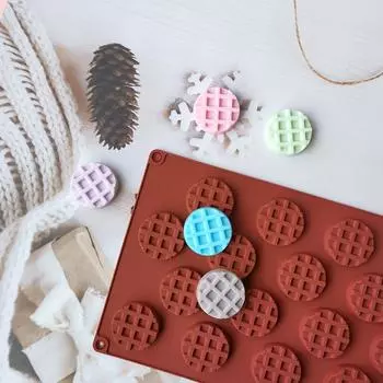 DIY милая круглая форма для изготовления вафель, практичный инструмент для изготовления шоколада, ароматическая свеча, силиконовая форма, пищевой силикон, принадлежности для выпечки