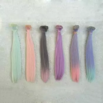 DIY милый прямой длинный синтетический искусственный парик для детей, кукол, подарок, красота