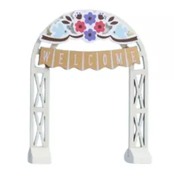DIY Mini Wedding Arch Toy Zakka Resin Handicraft Ornaments Mini Cat Figurine Home Decoration A Arch wood