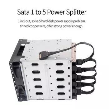 Diy Molex 4-контактный Ide от 1 до 5 Sata 15-контактный разъем питания для жесткого диска, разветвитель кабеля, шнур