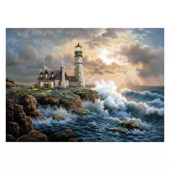 DIY морской узор Алмазная картина Полный круглый дрель Вышивка Рисунок Декор 40x30cm/15.7x11.8