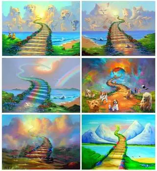 DIY Мост Радуга 5D алмазная живопись полная квадратная/круглая дрель живописная Алмазная вышивка животное вышивка крестиком домашний декор художественный подарок Full Round 15x20CM
