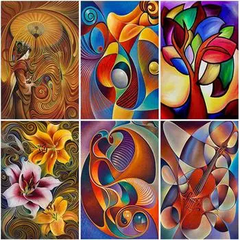 DIY мультфильм абстрактная 5D алмазная живопись полная квадратная дрель смола Алмазная вышивка стразы мозаика наборы искусство домашний декор Full Round 20x30CM