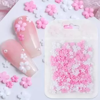 DIY Nail Art Flower Nail Decorations Manicure Accessories Flower Nail Rhinestones Girls/Lady розовый