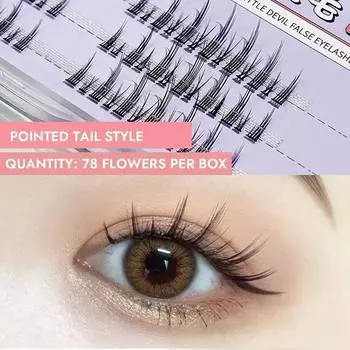 DIY Накладные ресницы-пучки Дьявольские сегментированные накладные ресницы Пушистые накладные ресницы-пучки Девушки Pointed Tail Style