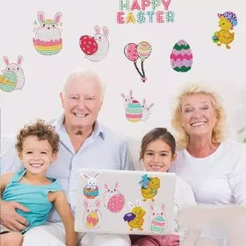 DIY наклейки прочный новинка 5D дизайн детские наклейки пасхальный кролик дети алмазная живопись наклейки детские наклейки детские аксессуары B