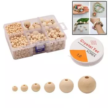 DIY Натуральные деревянные бусины-разделители, браслет ручной работы, ожерелье, ювелирные изделия, поделки, незаконченные круглые шарики