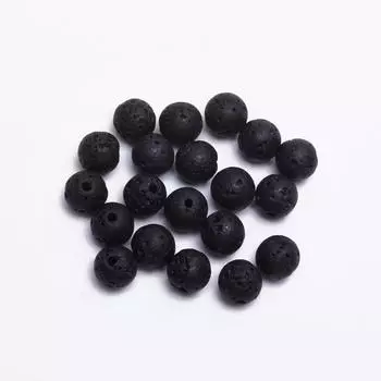 DIY натуральный вулканический камень 4 6 8 10 12 мм свободные бусины для браслета ожерелья круглые ювелирные изделия аксессуары ювелирные аксессуары 8mm 20Pcs