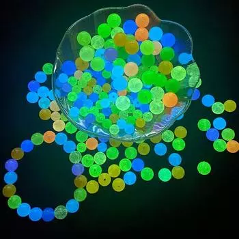 DIY Necklace Fishing Spacer Bead Acrylic Spaced Beads Strong Luminous Beads Luminous Loose Beads 10mm