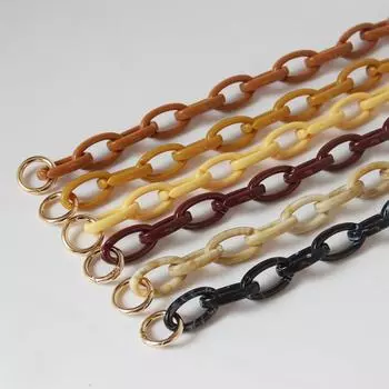 DIY Новая модная женская сумка-аксессуар-цепочка бежевого цвета из акрила зеленая смола черный роскошный ремешок женский клатч-цепочка на плечо 40CM чёрный