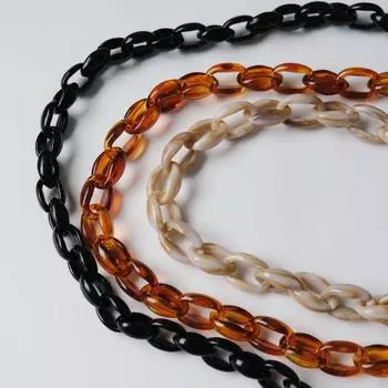 DIY Новая модная женская сумка-аксессуар-цепочка черный, бежевый, янтарный съемный полимерный роскошный ремешок женский клатч-цепочка на плечо 40CM чёрный