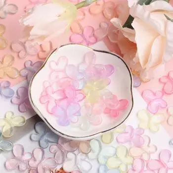 DIY Ожерелье Изготовление сверкающих бабочек, материалы, модные прозрачные серьги, бусины, 100 шт., акриловые ювелирные аксессуары 100Pcs разноцветный