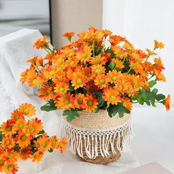 DIY Party Plants Sun Flower Silk Bouquet Artificial Flowers Small Daisy Decoration Accessories жёлтый