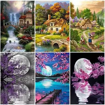 DIY пейзаж 5D алмазная живопись полная круглая дрель Мозаика Пейзаж Алмазная вышивка крестиком стены книги по искусству домашний декор Full Round 20x30CM