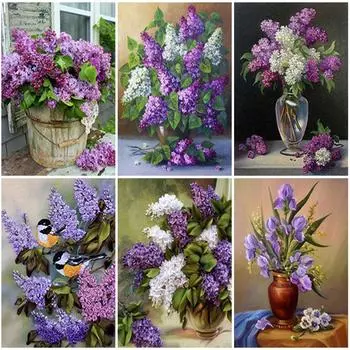 DIY Пейзаж Цветок 5D Алмазная картина Полный круглый дрель Роза Алмазная вышивка Ручная работа Набор для вышивки крестом Рождественский подарок Full Round 20x30CM