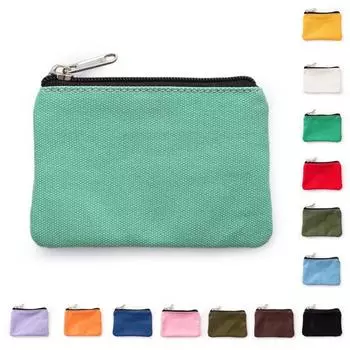 DIY Plain Canvas Cotton Bag Pure Zipper Coin Key Bag Money Pocket Women Men Hand-held Coin Purse Small Wallet Kid чёрный