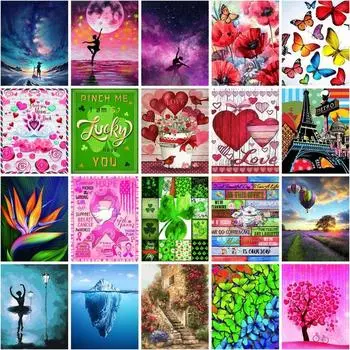 DIY плакат пейзаж алмазная живопись для взрослых детей Алмазная вышивка полные цветы Алмазная мозаика наборы картин Full Round 20x30CM