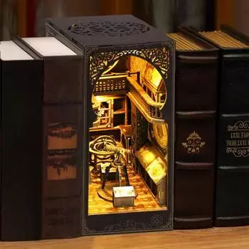 DIY Планетарий Книжный уголок Комплект со светодиодной подсветкой Миниатюрный астрономический музей Вставка для книжной полки Украшение для детей и взрослых Ручная работа 3D Модель кукольного домика A