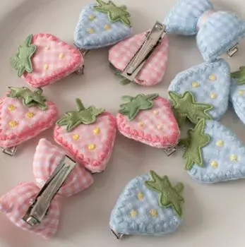 DIY плед, милый клубничный бант, заколка для волос, универсальные фрукты, аксессуары для волос, обувь, одежда, сумки, шапки, аксессуары 1