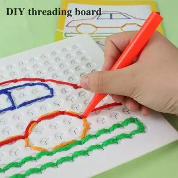 DIY плетеная доска для рисования рождественское ремесло художественная доска для нанизывания разноцветных веревок