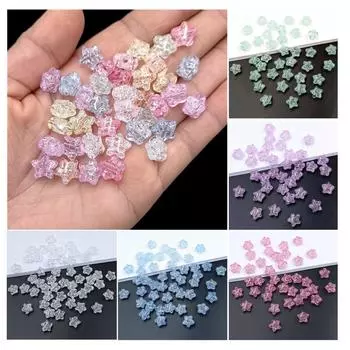 DIY Плоское дно 10 мм Модный взрыв Материалы для ручной работы Браслет Ожерелье Аксессуары Бусины россыпью Имитация стекла 50 шт. Пятиконечная звезда 10mm 50pcs синий