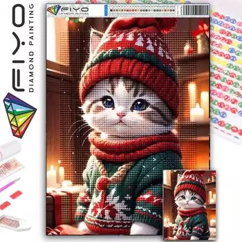 DIY полная круглая алмазная живопись вышивка крестиком 3D милый котенок животное сцена домашний деко художественное здание алмазная живопись 5d алмазная живопись Full Round 25X37.5CM
