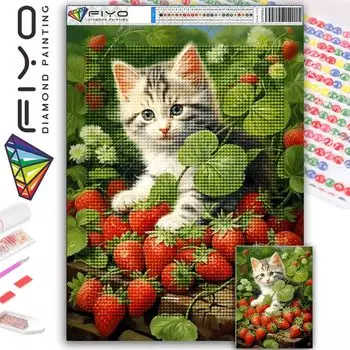DIY полная круглая алмазная живопись вышивка крестиком 3D милый котенок животное сцена домашний деко художественное здание корабль алмазная живопись 5d алмазная живопись Full Round 25X37.5CM