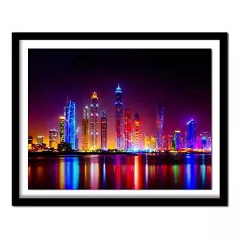 DIY полная круглая дрель Алмазная картина вышивка крестом город ночной вид горный хрусталь вышивка домашний декор 20X30CM