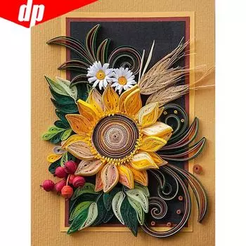 DIY полная круглая вышивка крестиком подсолнух полный дисплей стразы Алмазная вышивка рукоделие 20X30CM