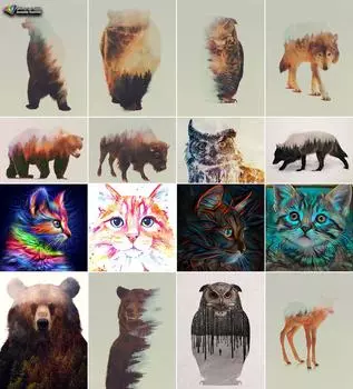 DIY полный круг алмазная живопись вышивка крестиком 3D животное домашнее декоративное искусство алмазная живопись 5d алмазная живопись Full Round 25X37.5CM