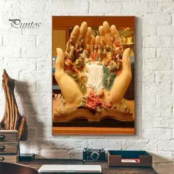 DIY Полный Круглый Алмазная Картина Религиозная Тайная Вечеря Мозаика Украшение Дома