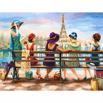 DIY Полный круглый дрель Алмазная картина Девушки День Мозаика Вышивка Крестом 20X30CM