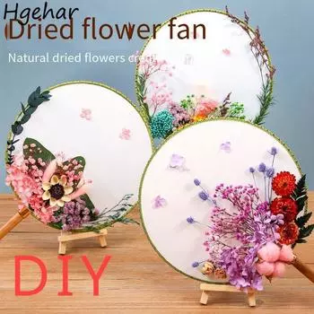 DIY Preserved Fresh Flower Hand Fans Creative Party Gift Home Decoration Fashion Decorative Chinese Japanese Fan Versatile New