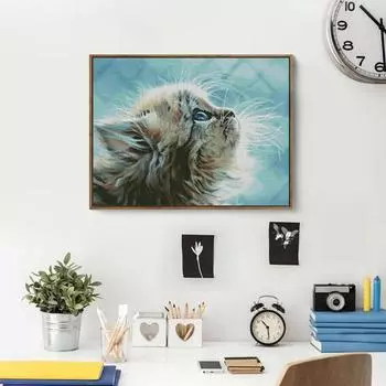 DIY птицы кошка животное живопись круглый горный хрусталь Алмазная вышивка ремесленная мозаика вышивка крестом 20X30