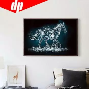 DIY Птицы Водная лошадь Живопись Круглый горный хрусталь Бриллиантовая вышивка Рукоделие Вышивка крестиком 20X30