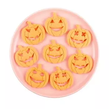 DIY Pumpkin Face Halloween Cookie Set Cookie Molds Fudge Embossing Stamps Halloween Party Cake Decoration Tools светло-серый