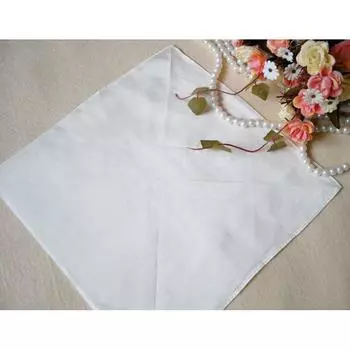 DIY Pure Silk White Painting Crescent Jacquard Handkerchief Power spinning 23*23cm