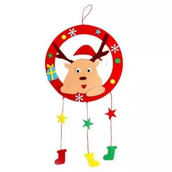 DIY Puzzle Christmas Wind Cognition Toys Xmas Decoratio DIY Wind Chimes Christmas Hangings deer