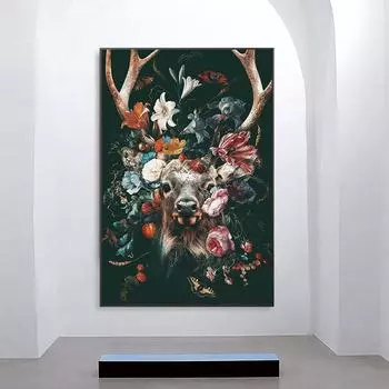 DIY Рамка Животные Джунглей Серия DIY Картина по номерам для взрослых Животные Мир Мир Картина маслом 40*50cm