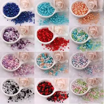 DIY разноцветные жемчужины смешанного размера бусины с отверстием имитация жемчуга изготовление ювелирных изделий 3-8mm