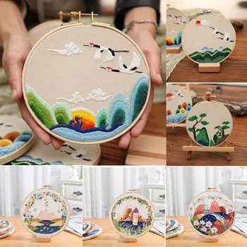 DIY ремесла игольная нить ручной работы игла пробойник цветок вышивка крестом набор пяльцы для вышивания