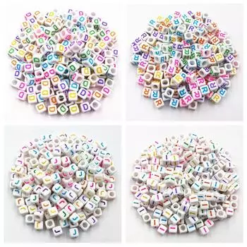 DIY ремесла новые акриловые бусины для изготовления ювелирных изделий модные оптовые продажи письмо 100 шт./6 мм ожерелье браслет высококачественные аксессуары English letter W