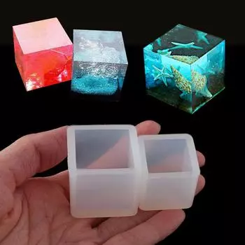 DIY Ремесло Кулон Кристалл Силиконовая Форма Смола Плесень Инструменты Для Изготовления Ювелирных Изделий Кубические Формы