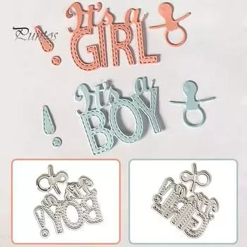 DIY Ремесло Мальчик Девочка Письмо Углеродистая Сталь Резка Умирают Трафареты Декор Для Альбома 1