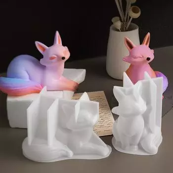 DIY ремесло мультфильм лиса силиконовая форма для ароматических свечей креативные формы для эпоксидной смолы