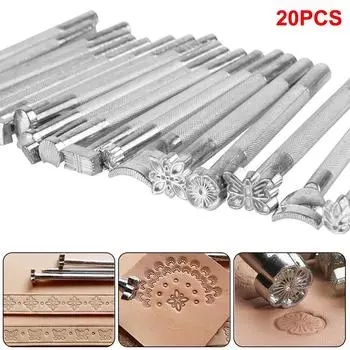 DIY резьба трафарет резьба набор долот кожа инструмент аксессуары печать 20 шт скульптура стучащие цветы искусство и ремесла 20Pcs