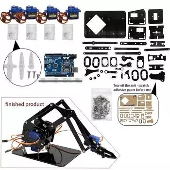DIY Robot Hand Механическая рука Роботизированная клешня Набор Подходит для SG90 UNO Desktop DIY Kit Size-1
