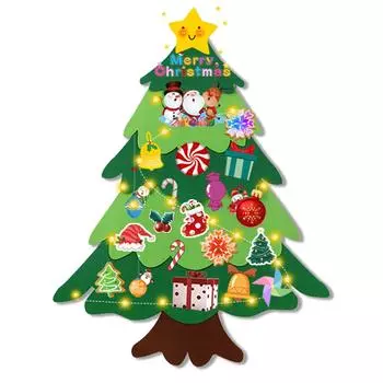 DIY Рождественская елка с украшениями для детей, рождественские подарки, дверная настенная подвеска One Size